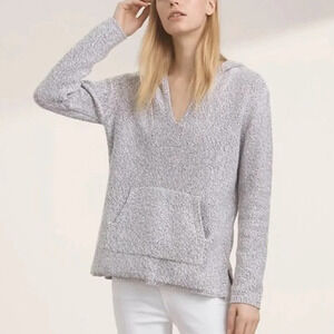 Aritzia Community Knit V Neck Pullover Hoodie Sweater Heather Grey Size Small